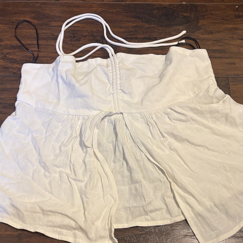 Forever 21 White Cotton Halter Top - New with Tags